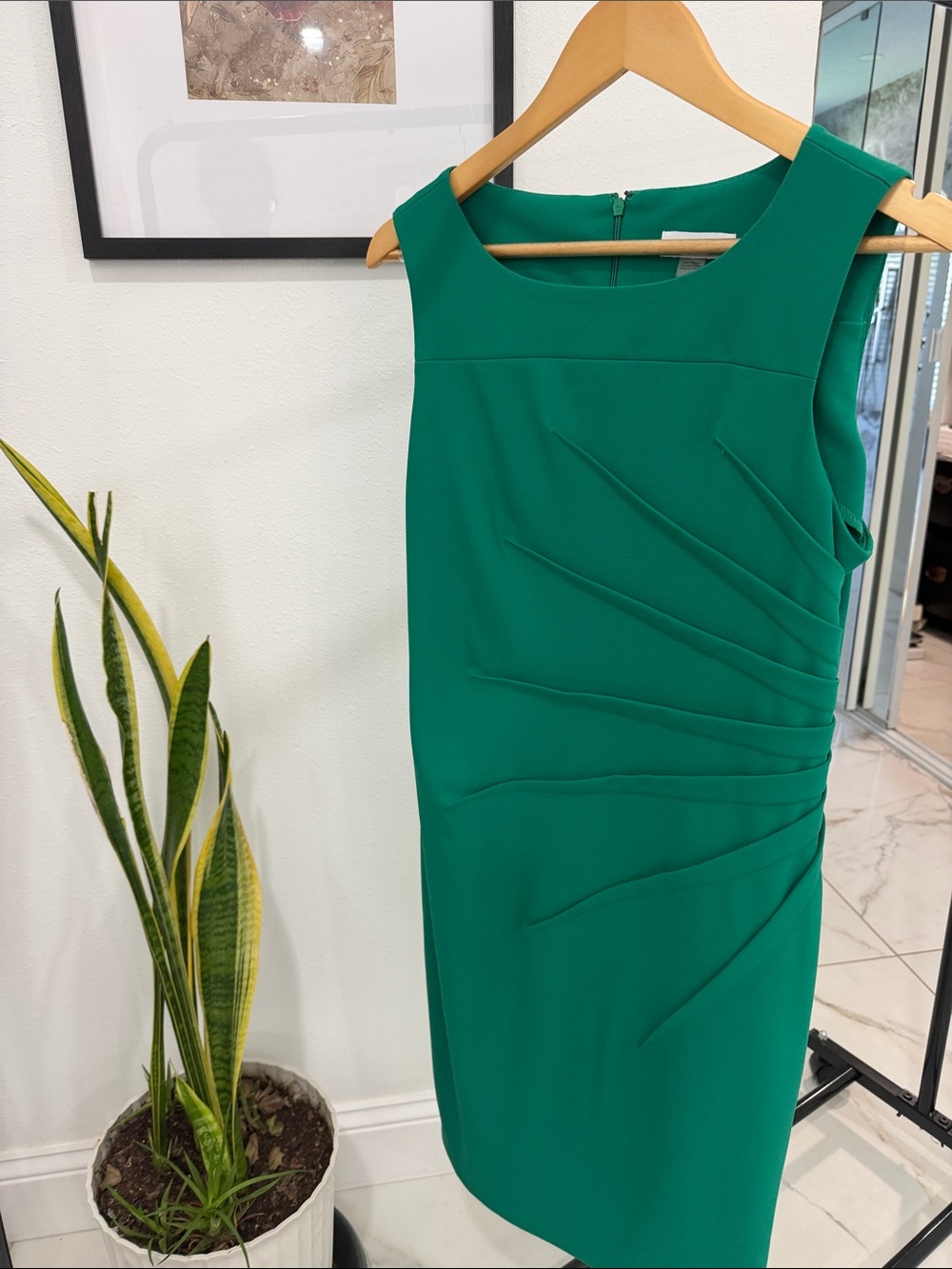 Calvin Klein Emerald Green Sleeveless Sheath Dress